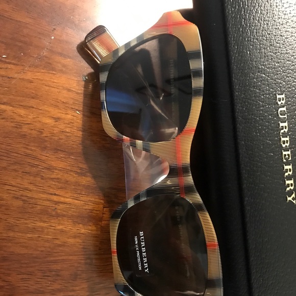 vintage check detail butterfly frame sunglasses